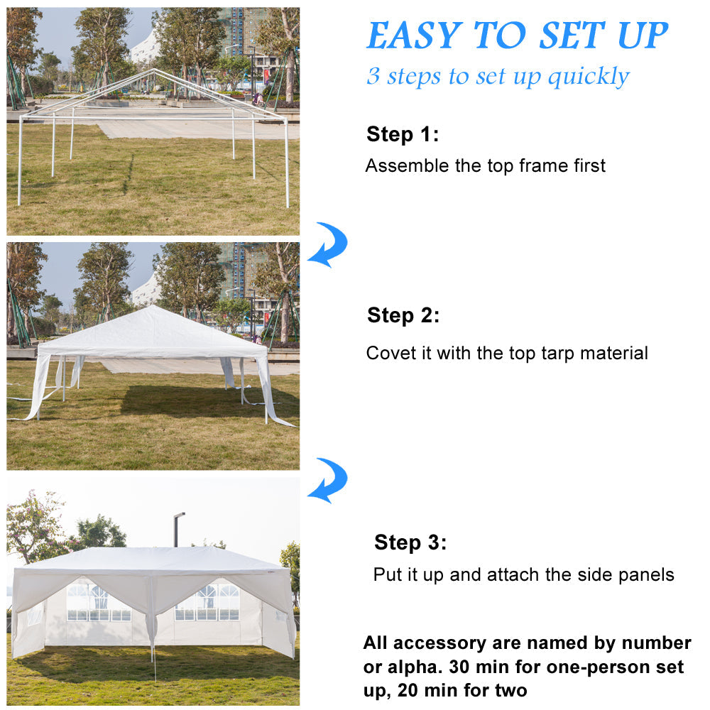 10'x20' Wedding Party Canopy Tent,6 Removable Sidewalls Great for Outdoor