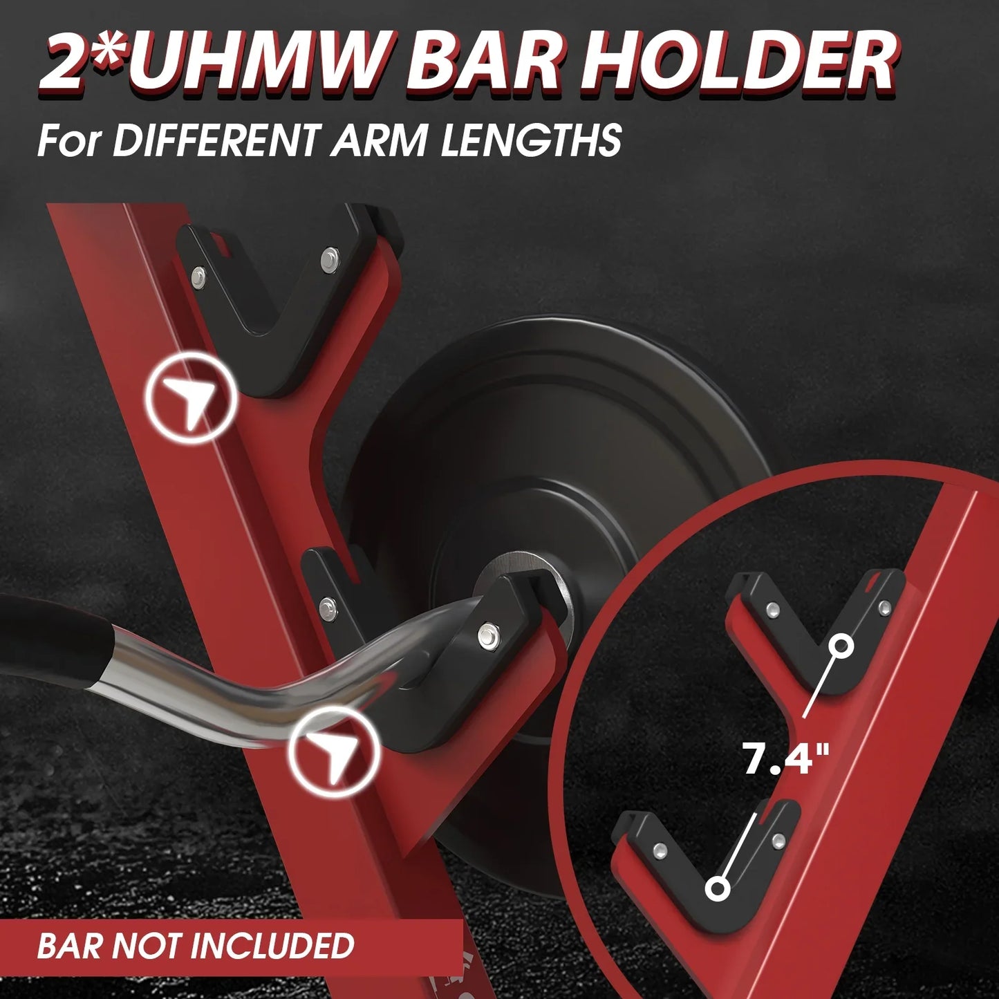 syedee Preacher Curl Bench, Seated Arm Isolated Barbell Dumbbell Bicep Station, Bicep Curl Machine with 2 Bar Holders for Home Gym (Red)