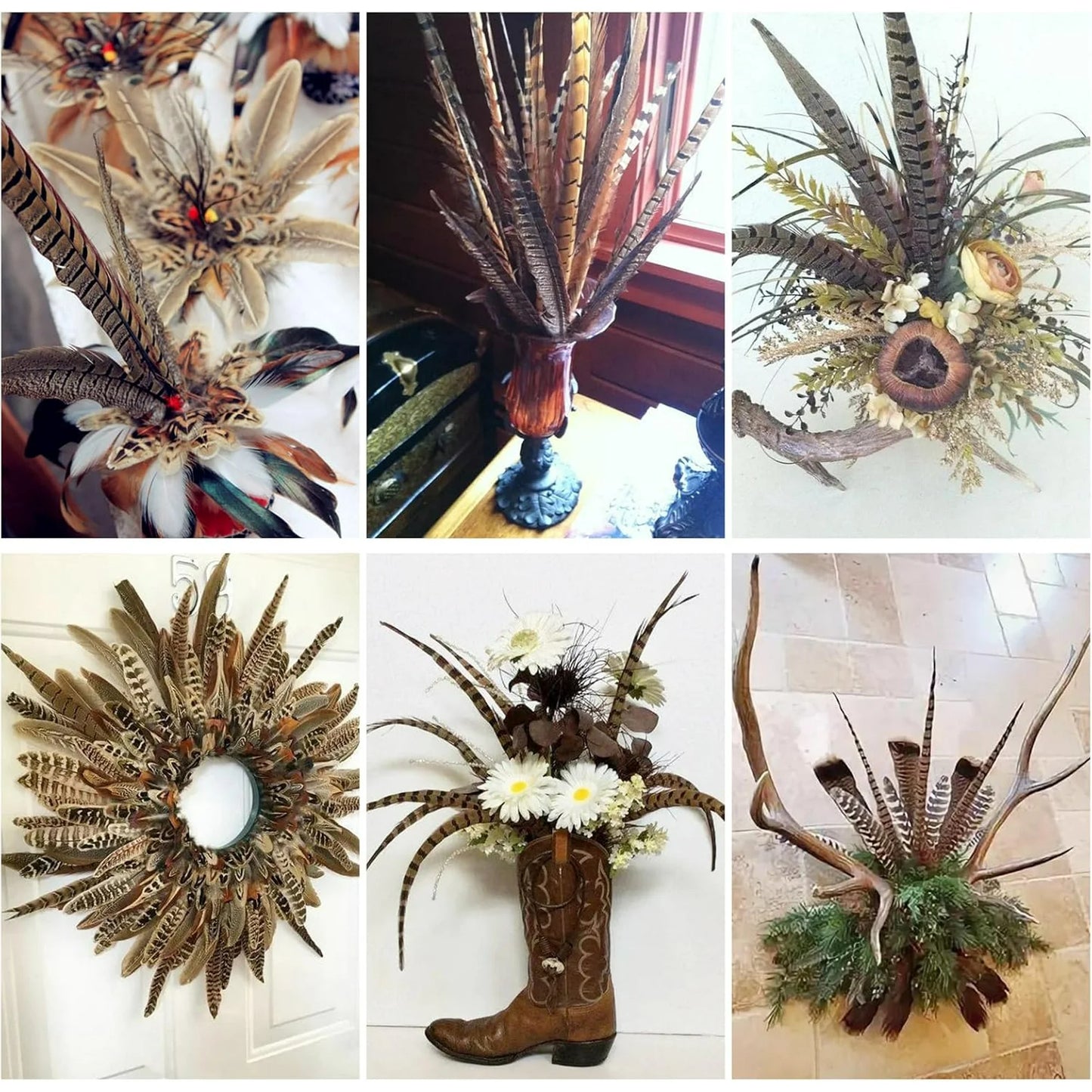 20PCS Pheasant Tail Feather for DIY Crafts Home Holiday Party Decorations, 10-12 inch Natural Feather