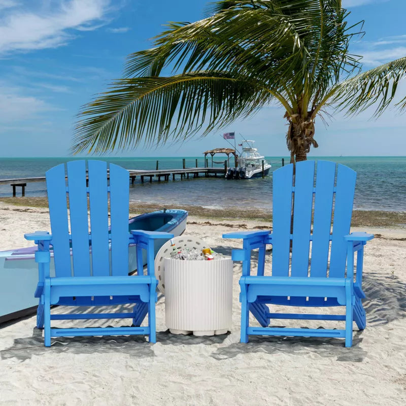 Maggift Patio Accent Chairs Set of 2 Folding Adirondack Chair Patio Comfortable Set for Patio Garden, Backyard Deck, Blue, 31.4"*29.6"*36.4"