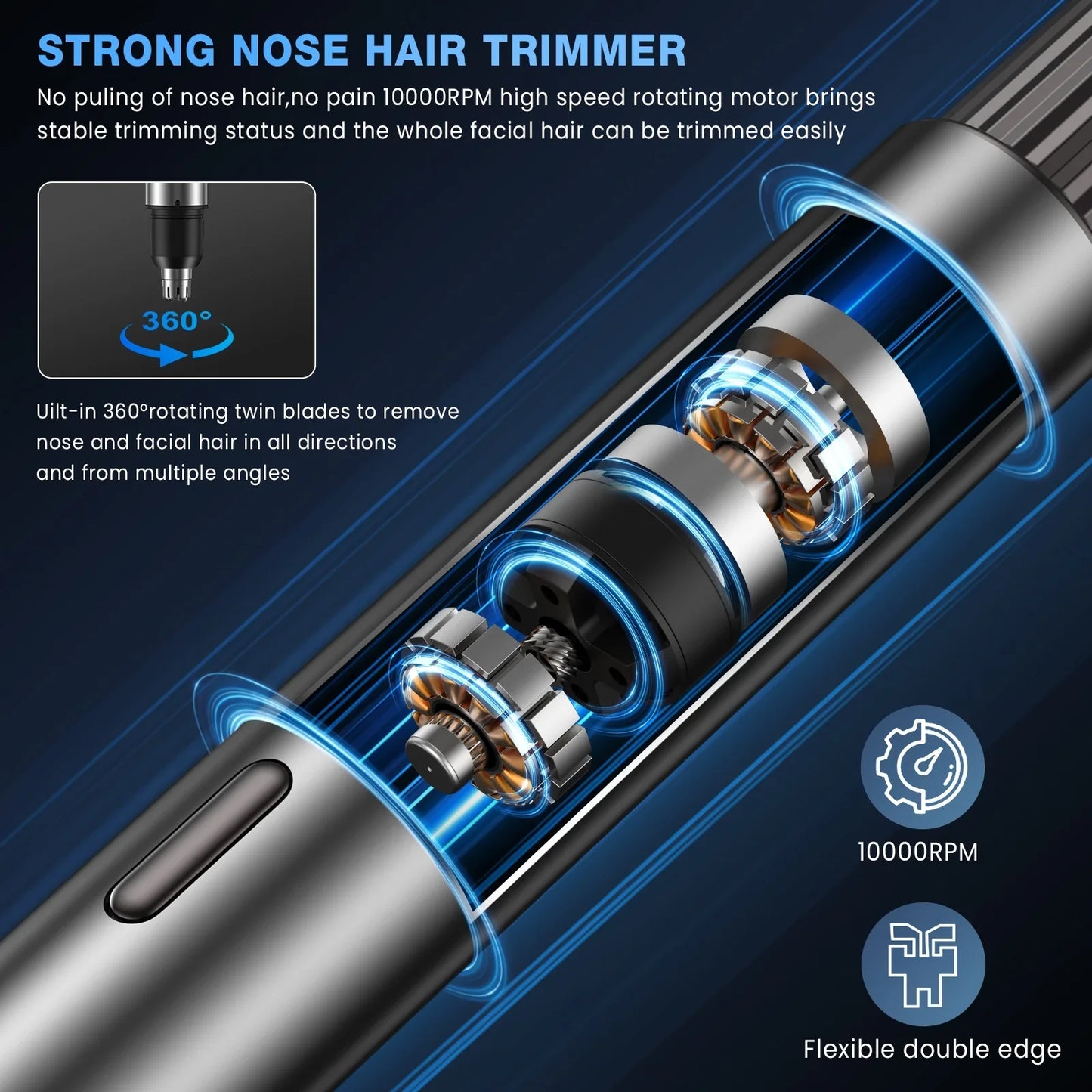 NEXPURE Nose Hair Trimmer, Lithium Ion Battery Electric Nose Ear Hair Remover, GT 2011BIM
