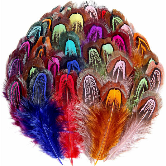 180PCS Colored Feathers 2-3 in, 9 Colors Pheasant Feathers for DIY Crafts Dream Catcher Art Earrings Carnival Costumes Wedding Party Decorations