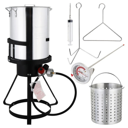 Ktaxon Propane Outdoor Fryer Aluminum Frying/Boiling Turkey Fryer Pot 30QT