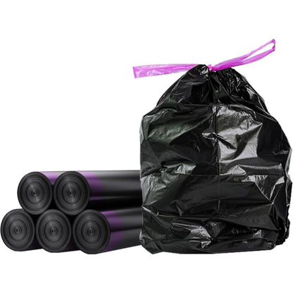 4 Gallon Trash Bag,Drawstring Trash Bags 20 Counts/5 Rolls,Small Garbage Bags for Office Bedroom Bathroom,Black