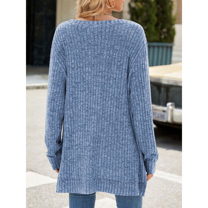Womens Sweaters Tops Fall Fashion Long Sleeve Tunic Lightweight Sweaters for Women Tops Dressy Casual Blue Pullover Blouse Size XL