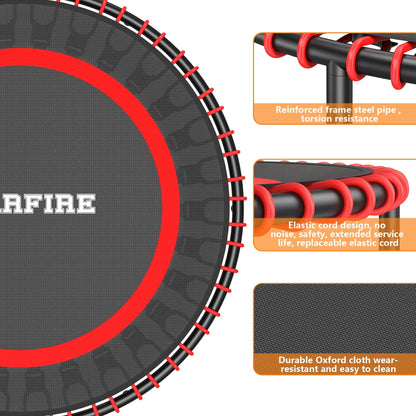 Bearfire Mini Trampoline, 40 inch Fitness Trampoline with Bungees, Exercise Rebounder for Adults/Kids, for Home, Outdoor
