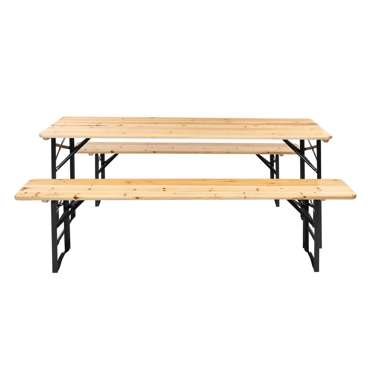 Ktaxon 6' Wooden Outdoor Folding Patio Camping Picnic Table Set with Bench