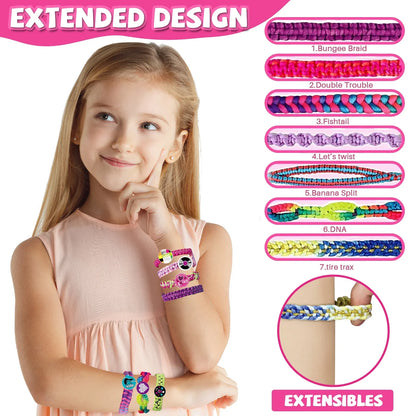 JUGAAD LIFE Friendship Bracelet Making Kit for Girls, 2 Charm Bracelet Making kit for Kids Ages 6-12, Arts and Crafts String Maker Tool, Birthday Christmas Gifts for Teen Girl, Party Activity Set