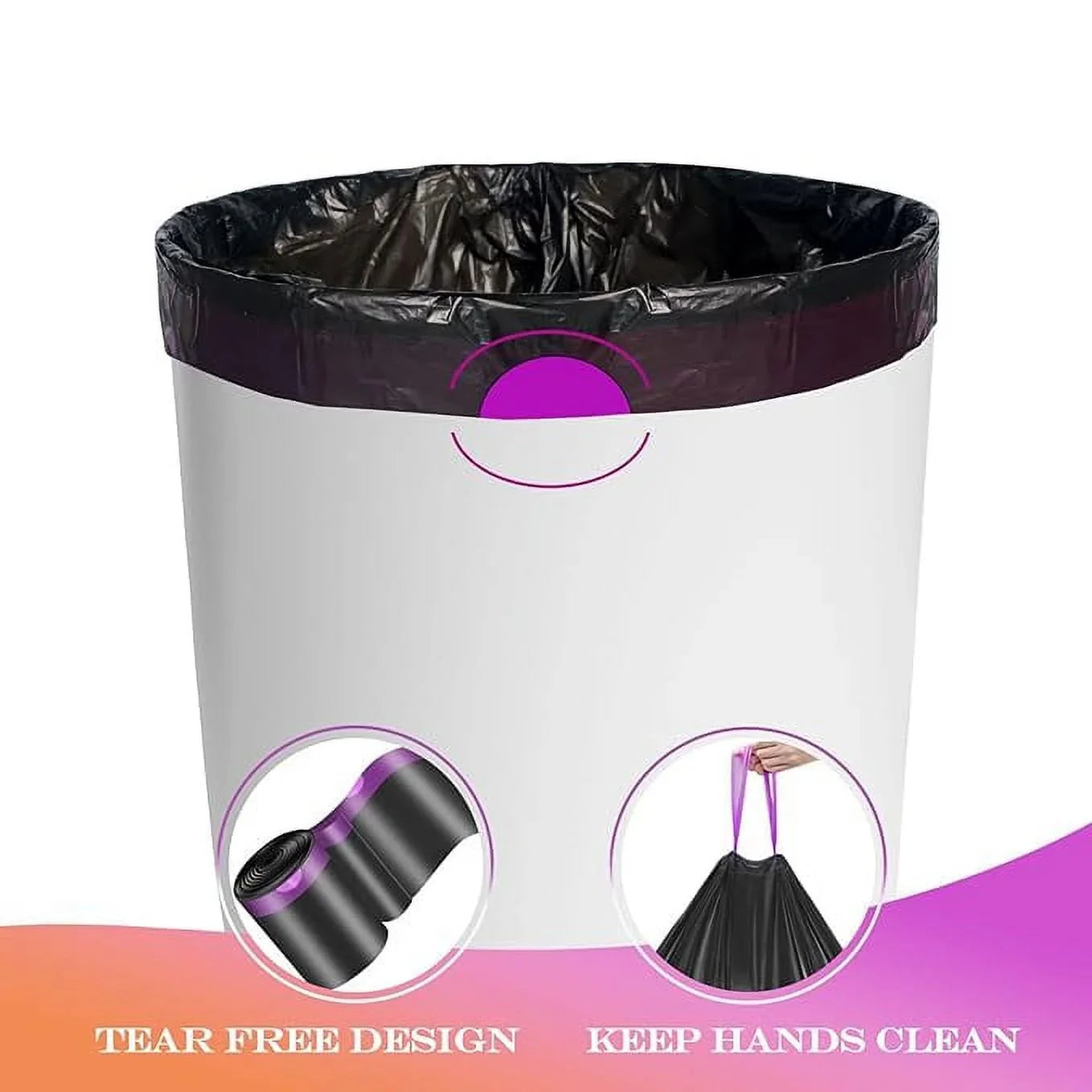 4 Gallon Trash Bag,Drawstring Trash Bags 20 Counts/5 Rolls,Small Garbage Bags for Office Bedroom Bathroom,Black