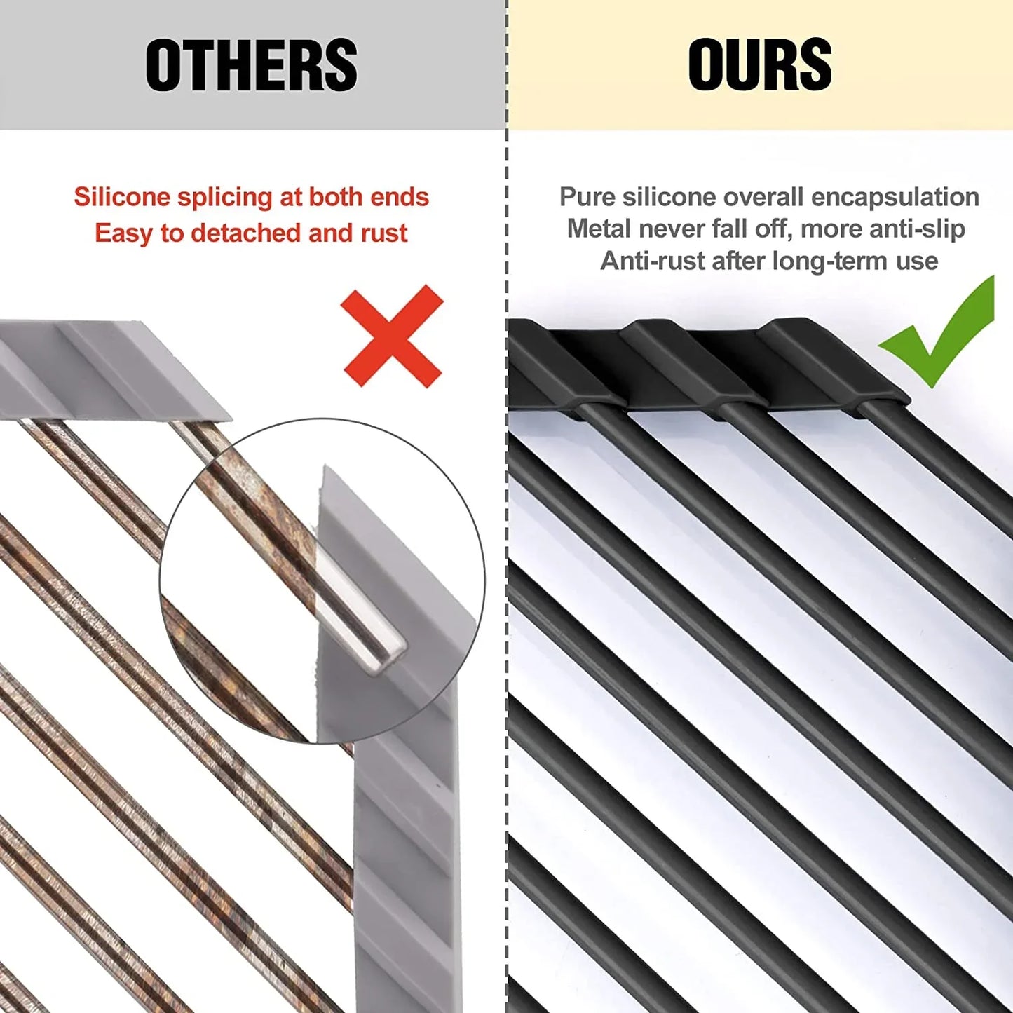 Tomorotec Small Triangle Roll-Up Dish Drying Rack with Silicone Coating Stainless Steel Frame for Sink Corners, Multipurpose Over-The-Sink Kitchen Drainer & Organizer for Space-Saving Storage (Black)