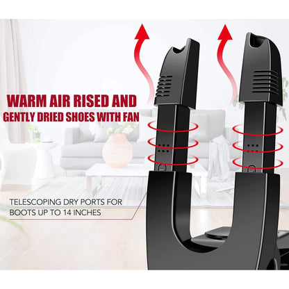 BAOKALER Portable Electric Shoes Boots Dryer and Warmer with Folding and Drying Adjustable Rack