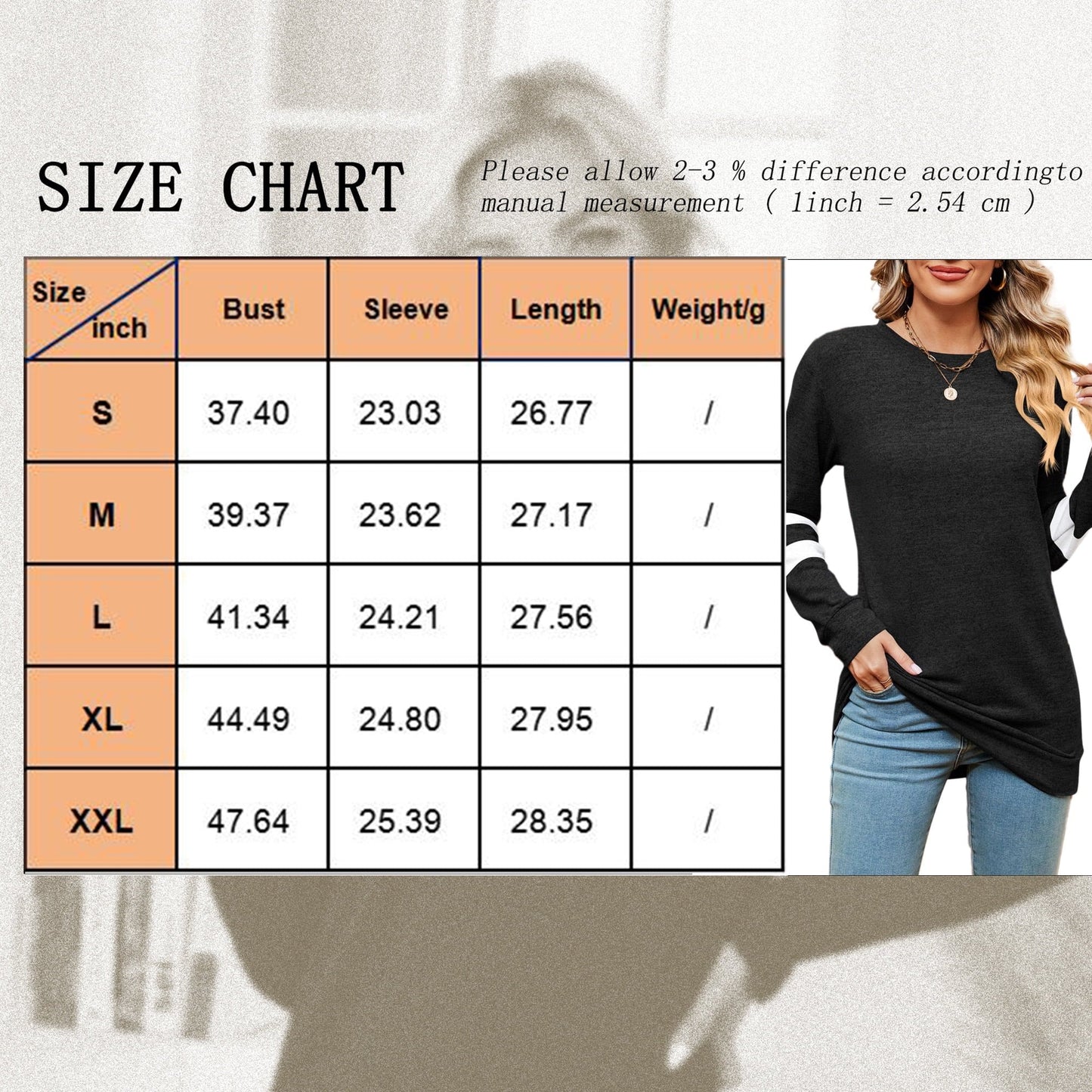 SHIBEVER Fall Fashion V-Neck Stripe Tunics Tops Blouses For Women Workout Long Sleeve Solid T-Shirts Black