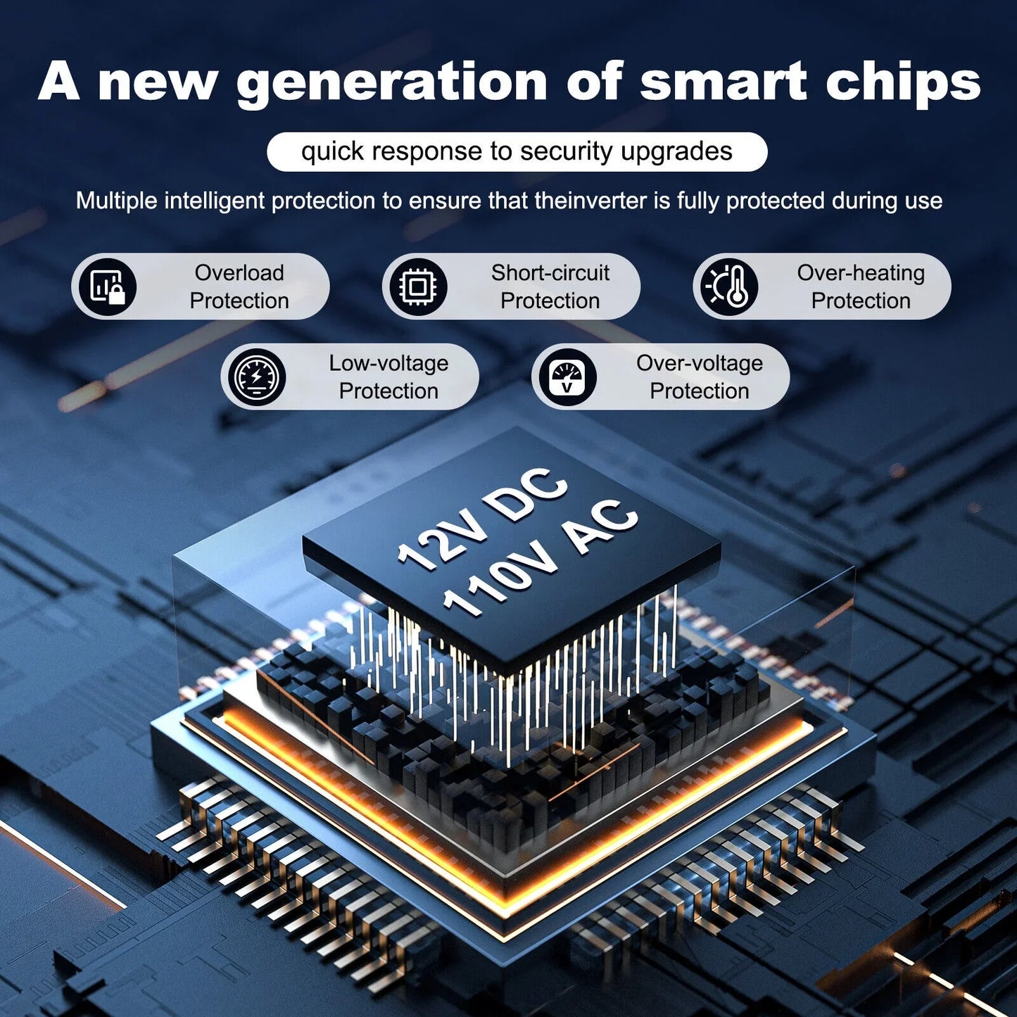 6000W Car Power Inverter DC 12V To 110V AC Pure Sine Wave Solar Converter LCD