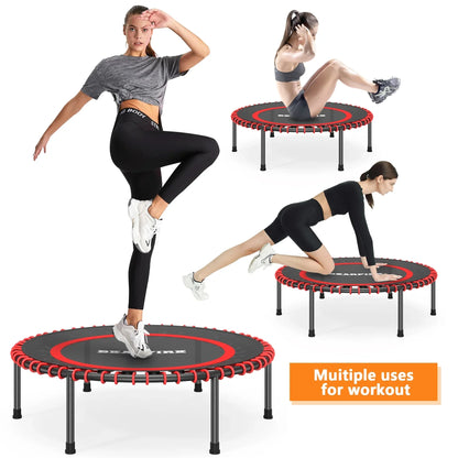 Bearfire Mini Trampoline, 40 inch Fitness Trampoline with Bungees, Exercise Rebounder for Adults/Kids, for Home, Outdoor