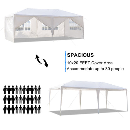 10'x20' Wedding Party Canopy Tent,6 Removable Sidewalls Great for Outdoor