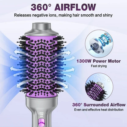 NEXPURE Hair Dryer and Blow Dryer Brush in One, New Upgrade 4 in 1 Hair Dryer Brush with Negative Ion Anti frizz Ceramic Titanium Barrel
