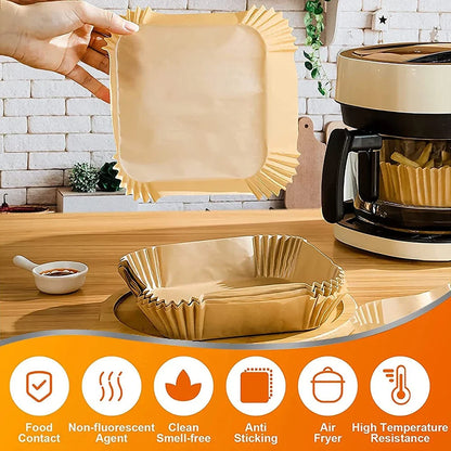 100PCS Air Fryer Paper Liners,8in Nonstick Oil Resistant Air Fryer Parchment Paper Liners for Air fryer, Baking, Roasting Microwave