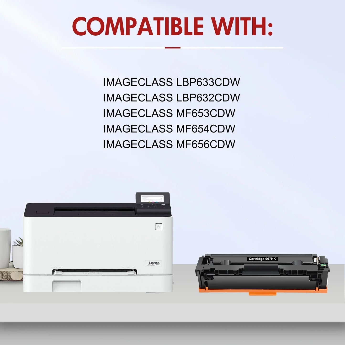 067 067H Toner Cartridge Compatible for Canon 067 067H Cartridge 067 imageCLASS MF656Cdw MF654Cdw LBP632Cdw LBP633Cdw MF653Cdw Printer High Yield CRG-067 Ink(4-Pack, Black Cyan Magenta Yellow)
