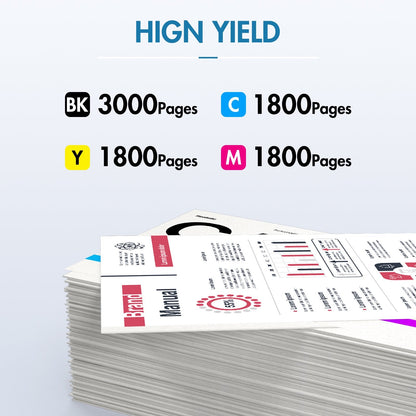 TN431 Colorich High Yied Toner Cartridge for Brother TN431 TN433 TN436 HL-L8360CDW MFC-L8900CDW HL-L8260CDW L8360CDWT MFC-L8610CDW Printer Ink (KCMY, 4-Pack)