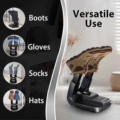 BAOKALER Boot Dryer Shoe Dryer, Glove Dryer & Boot Warmer with Heat Blower, Portable Adjustable Rack and Timer, Folding Design & Quick Drying for Shoes, Gloves, Hats, Socks, Ski Boots, Smart Panel