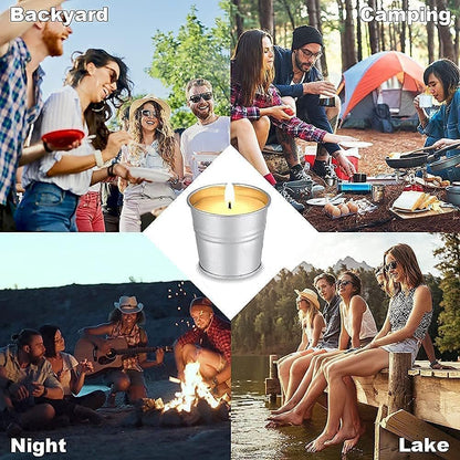 Citronella Candles Outdoor: 8Pcs Garden Citronella Candles Set, 80-120 Hours Soy Wax Scented Candles for Outdoor Indoor Camping Outside Garden