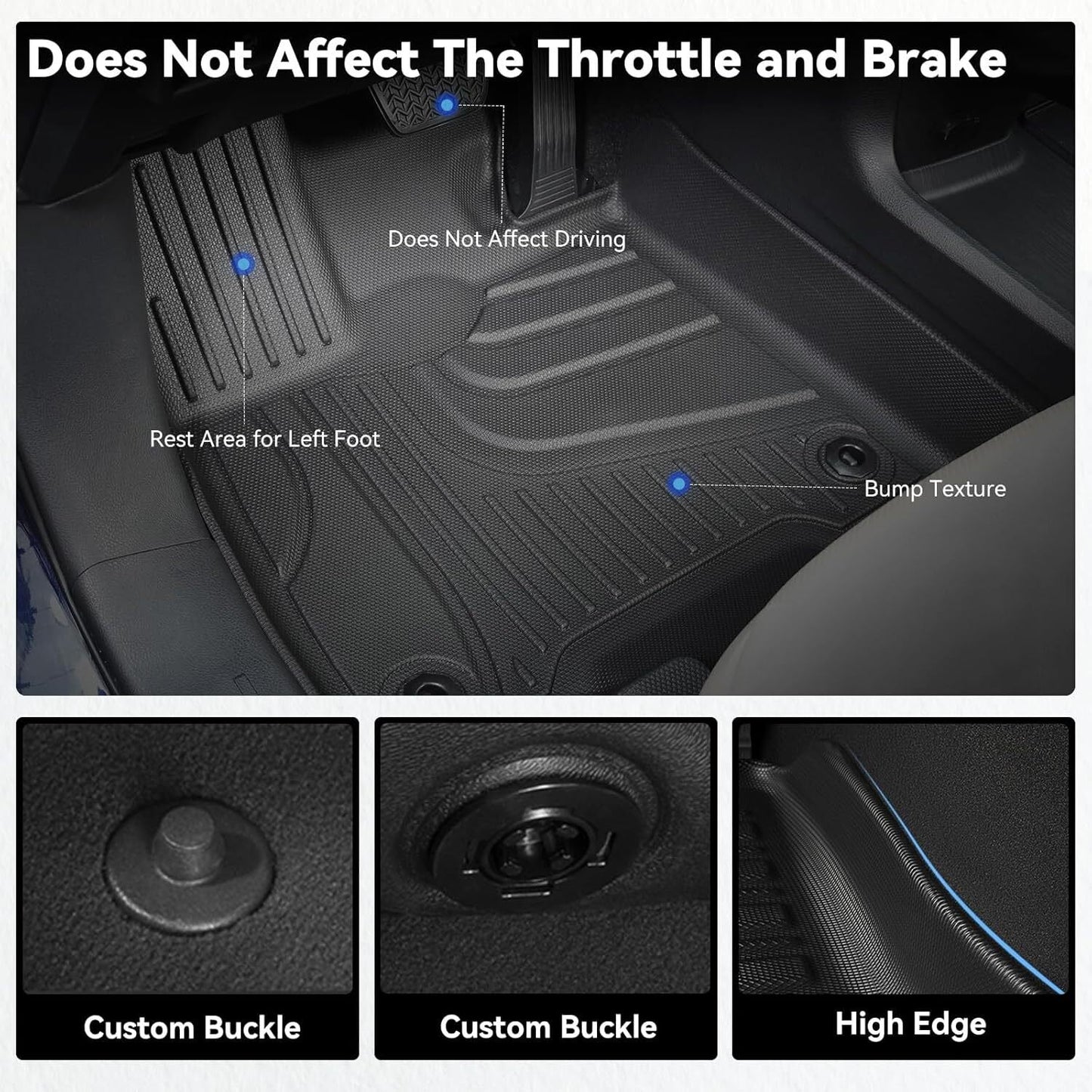 AOMSAZTO Floor Mats & Cargo Liner & Backrest Mat Compatible with 2020-2024 Ford Explorer 6 Seats Rear Trunk Set All Weather Floor Liner