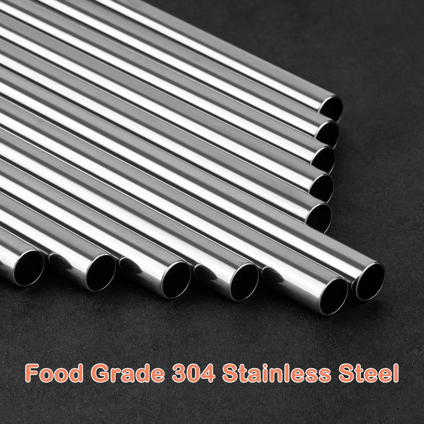 Tomorotec 12-Inch Stainless Steel Straw with Silicone Extender Tip for Stanley Adventure Quencher 40oz Tumbler 6-Pack with 2 Cleaning Brushes, 0.4" Diameter Straws Food Grade BPA-Free Colorful Set