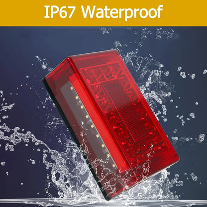 EXERAUO 6 Inch Trailer Lights,Boat Trailer Lights Kit, Submersible LED Trailer Lights Rectangle Stop Turn License Plate Boat Trailer Light Kit 12V