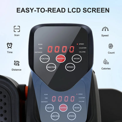 ALSO GO Under Desk Elliptical, Electric Ellipse Leg Exerciser While Sitting for Seniors Adults, Auto/Manual Dual Mode Motorized Foot Pedal Exerciser with Remote Control for Home Office Use