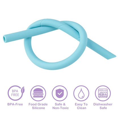 NiHome 14PCS Silicone Straws for Stanley 40oz 30oz Tumbler, 14" Extra Long Reusable Drinking Straw,Straws Flexible Can Cut Length for 1/Half Gallon 64OZ Large Water Bottle-2 Cleaning Brushes(Macaron)