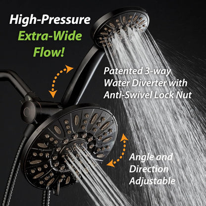 WYR-VIO Shower Head, High Pressure Shower Heads with Adjustable Steel Hose