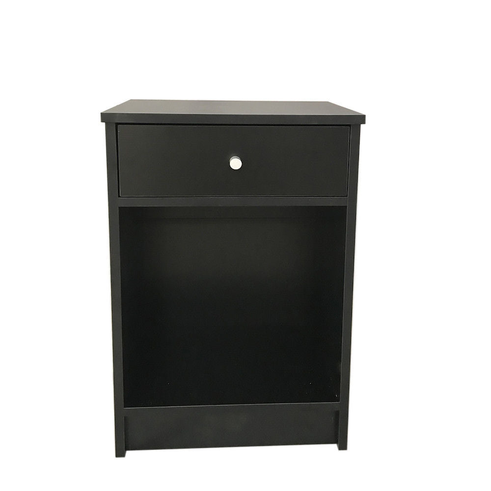 Zimtown Black Nightstand Side End Table Bedside Storage Table Stand with 1 Drawer End Shelf