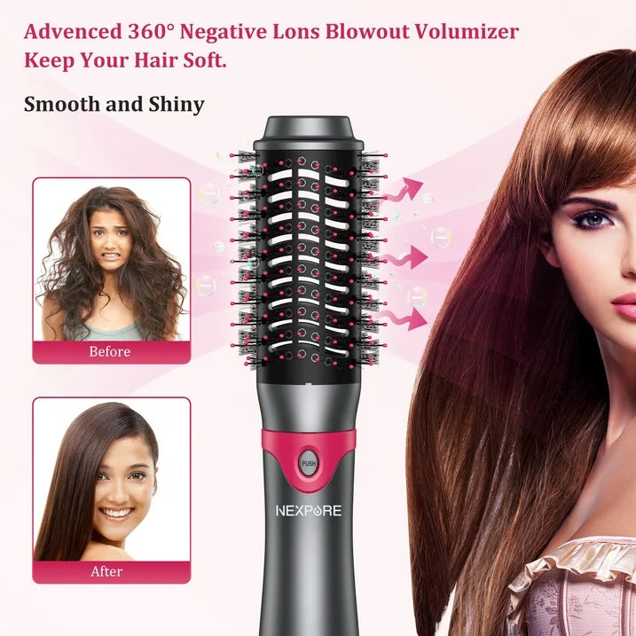 NEXPURE Hair Dryer Brush Set, 1 5 in 1 Hot Air Brush, Drying, Volumizer Hair Styling Tools, Gray