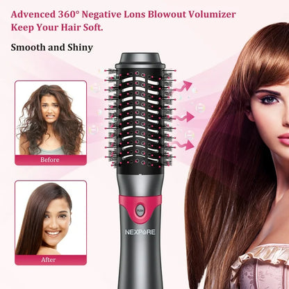 NEXPURE Hair Dryer Brush Set, 1 5 in 1 Hot Air Brush, Drying, Volumizer Hair Styling Tools, Gray