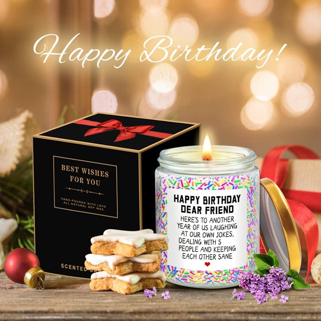 Happy Birthday Gifts for Women, Best Friends, BFF Friendship Gifts for Women Funny Gifts for Women, Best Friends, Her, Sister, Female, Coworker, Girlfriend, Bestie Christmas Candles Gifts