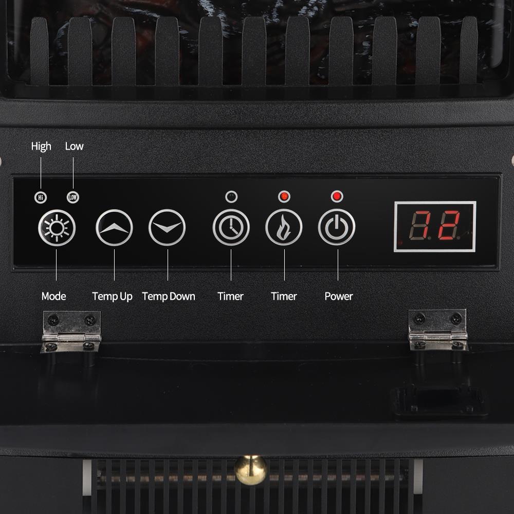 Zimtown 1500W Electric Indoor Freestanding Fireplace with Remote Control, Black