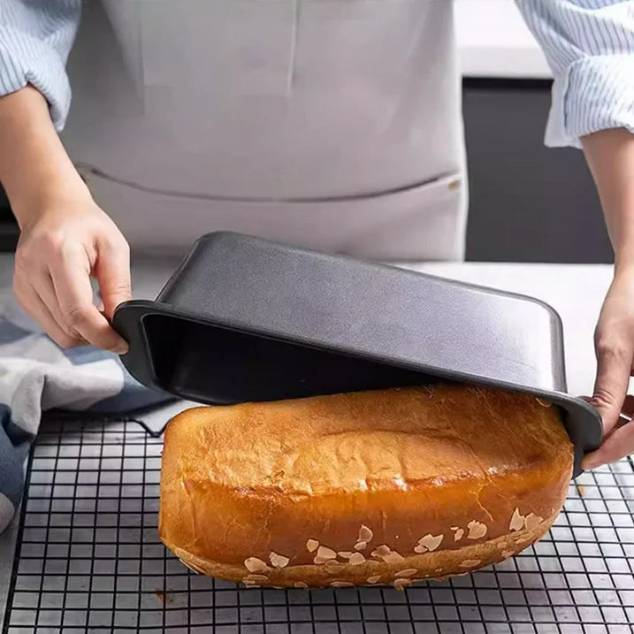 LIMICAR Loaf Pan Set of 2,9x5 Bread Pan,Carbon Steel Bread Loaf Pan For Bread Meatloaf Lasagna Cake,Dishwasher Safe,Black