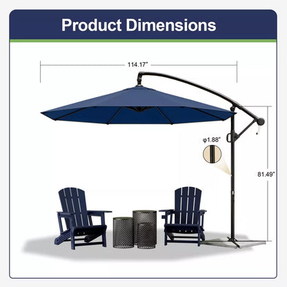 Maggift Patio Umbrellas with Base Included, Outdoor Double-Sided Umbrella with Crank Handle, for Pool Lawn Garden, Blue, 114.17"*114.17"*81.49"