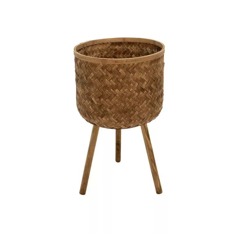 Maggift Planters Bamboo Planters with Outdoor and Indoor, Decorative Plant Pots for Living Room, Garden, Balcony, Home Decor, Brown 19.75"*17"*16.5"