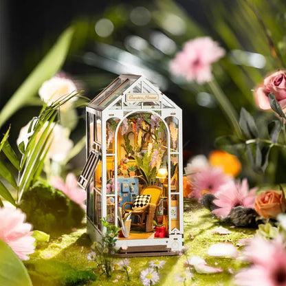 ROBOTIME 3D Jigsaw Puzzle DIY Book Nook Kit,Miniature Dollhouse Bookend Stand DIY Bookshelf Insert, Multicolored, 4.3"*8"*9.5"