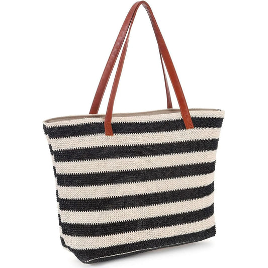 Large Woven Tote Bag for Women, Boho Straw Shoulder Bag Handbag for Shopping Holiday Travel