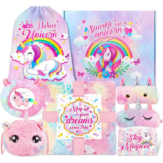 SRIZIAN Unicorn Gift Set, 8-Piece Glow-in-Dark Christmas Birthday Festival