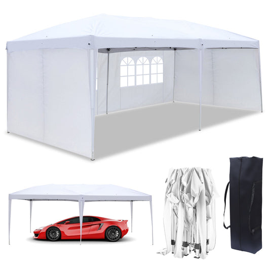 10' x 20' Ez Pop Up Party Tent Patio Wedding Canopy Gazebo Pavilion Car Tent W/4 Side Walls