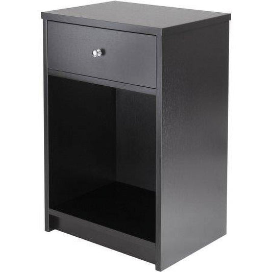 Zimtown Black Nightstand Side End Table Bedside Storage Table Stand with 1 Drawer End Shelf