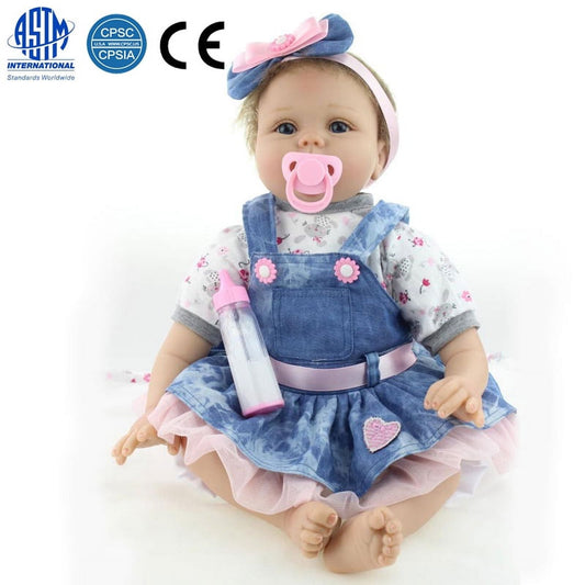 Zimtown 22" Reborn Baby Doll, Realistic Newborn Lifelike Vinyl Girl Baby Doll