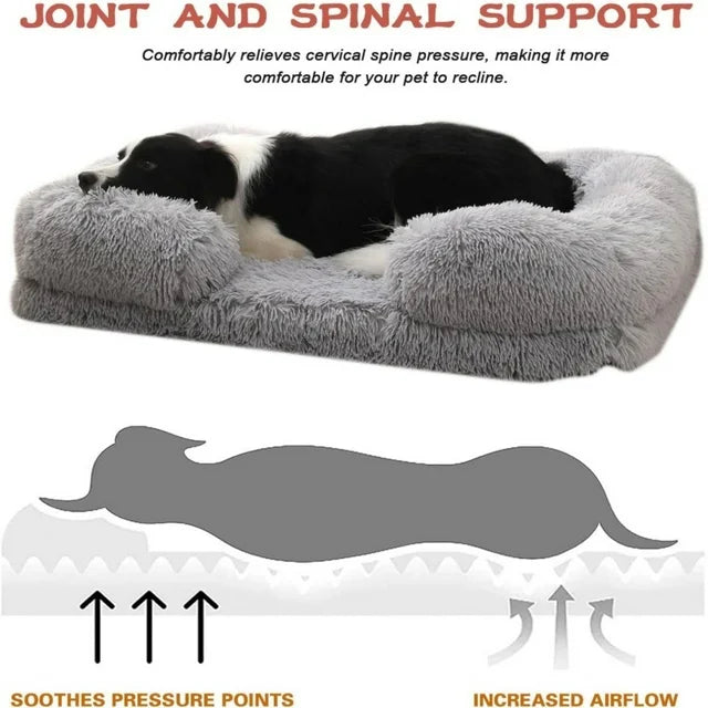 Reyox Orthopedic Dog Beds for Large Dogs,43 x 28 inch Fluffy Large Dog Bed with Removable Washable Cover,Non-Slip Bottom and Egg-Crate Foam Big Dog Couch Bed