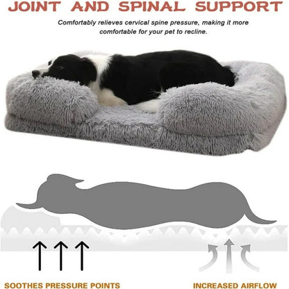 Reyox Orthopedic Dog Beds for Large Dogs,43 x 28 inch Fluffy Large Dog Bed with Removable Washable Cover,Non-Slip Bottom and Egg-Crate Foam Big Dog Couch Bed