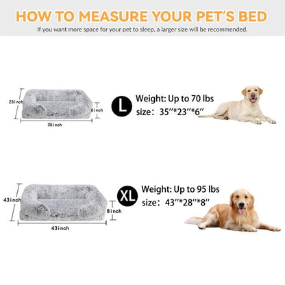 Reyox Orthopedic Dog Beds for Large Dogs,43 x 28 inch Fluffy Large Dog Bed with Removable Washable Cover,Non-Slip Bottom and Egg-Crate Foam Big Dog Couch Bed