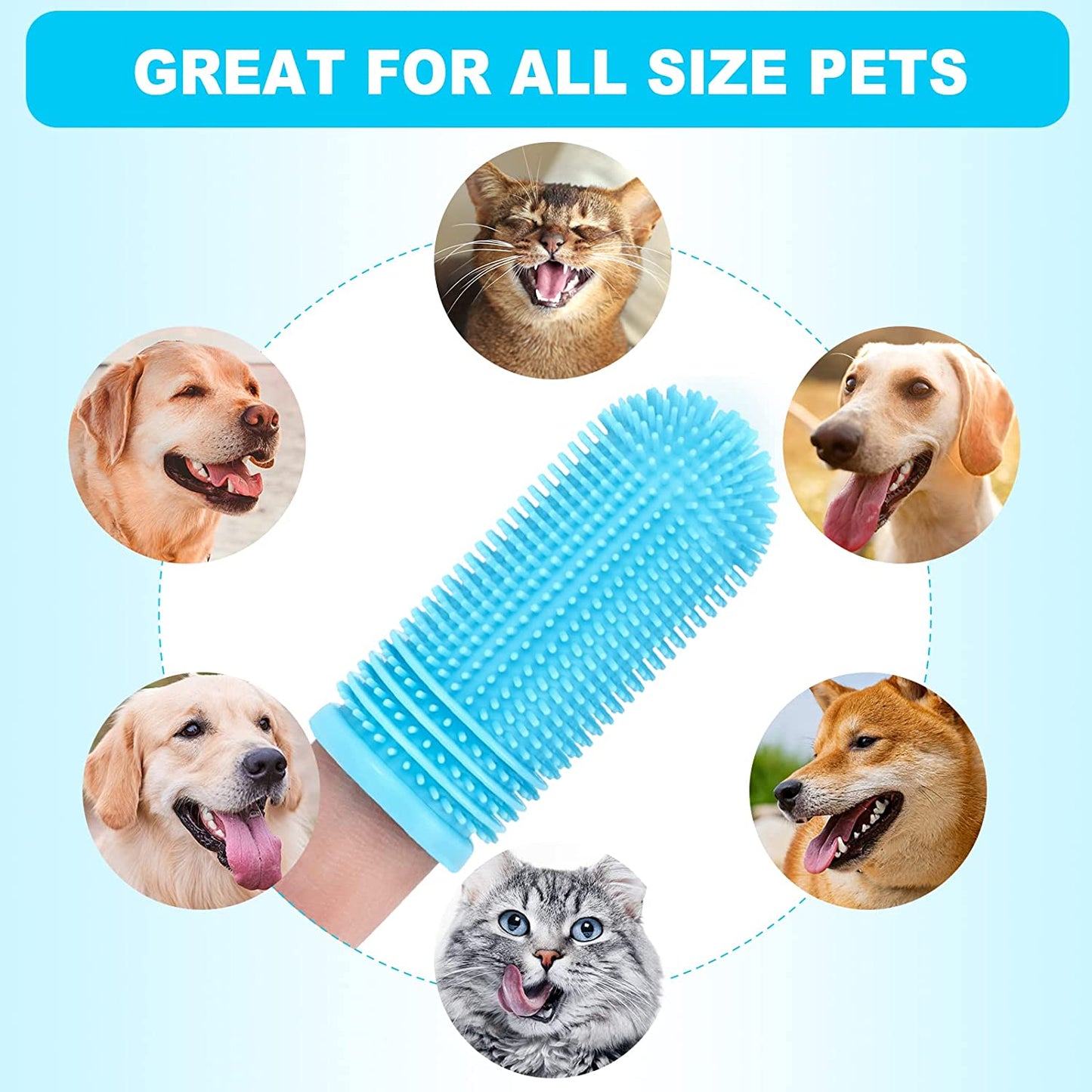 4 Pack Dog Toothbrush for Dog Teeth Cleaning, Dog Finger Toothbrush, Full Surround Bristles, 360 Dog Fingerbrush Toothbrush, Dog Tooth Brushing Kit, Cat Toothbrush, Dental Care for Puppies, Cats
